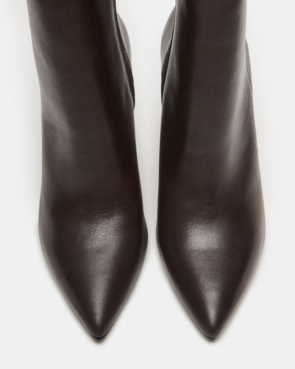 BOLERO Brown Leather Pointed-Toe Heeled Women's Ankle Boot | Steve Madden Smart Buy