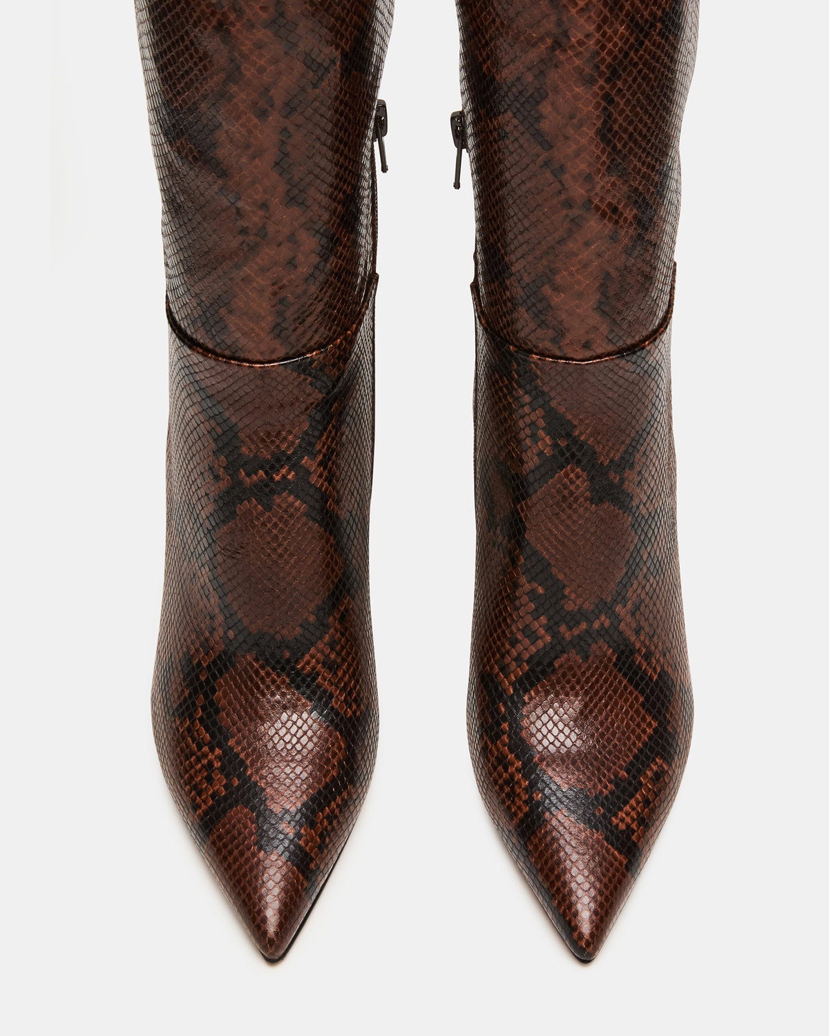 NITRO Brown Snake Wife Calf Pointed-Toe Stiletto Heel Knee-High Women's Boots | Steve Madden Special Offer