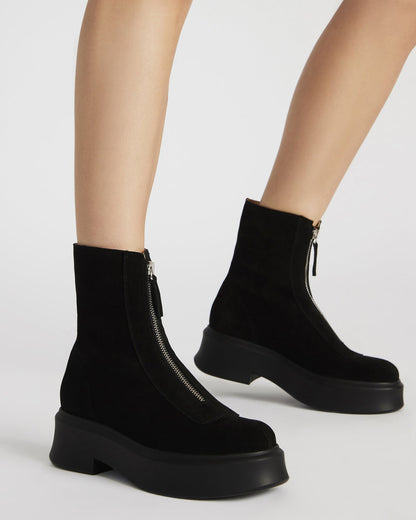 JONES Brown Cow Print Zipper Lug Women's Ankle Boot | Steve Madden New