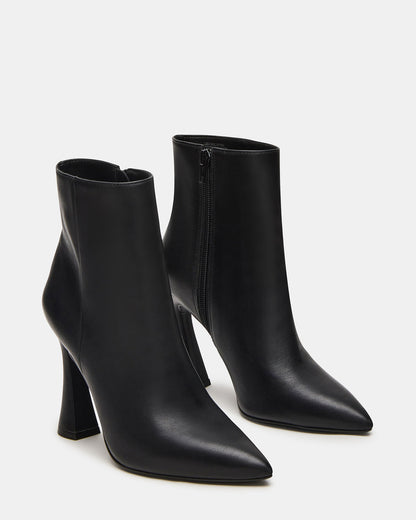 BOLERO Black Leather Pointed-Toe Heeled Women's Ankle Boot | Steve Madden Trending