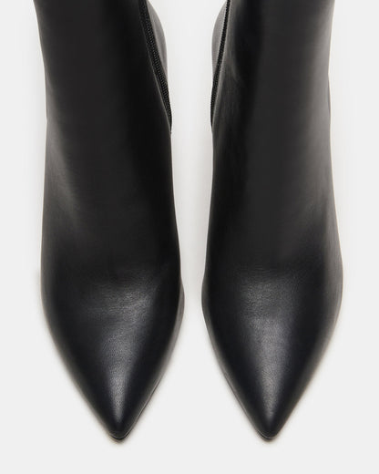 BOLERO Black Leather Pointed-Toe Heeled Women's Ankle Boot | Steve Madden Trending