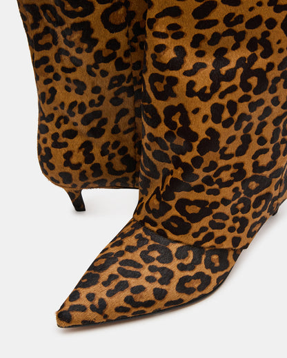 LUCA Leopard Pointed-Toe Cuffed Kitten Heel Women's Boot | Steve Madden Classic