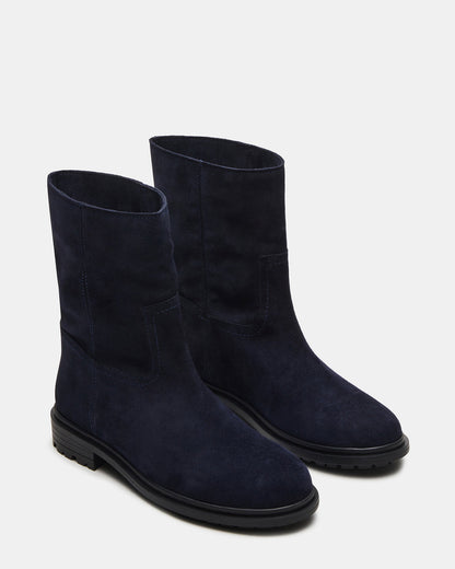 BATES Navy Suede Women's Boot | Steve Madden Classic