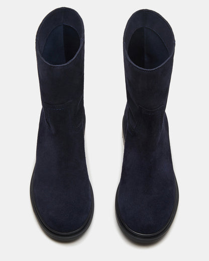 BATES Navy Suede Women's Boot | Steve Madden Classic
