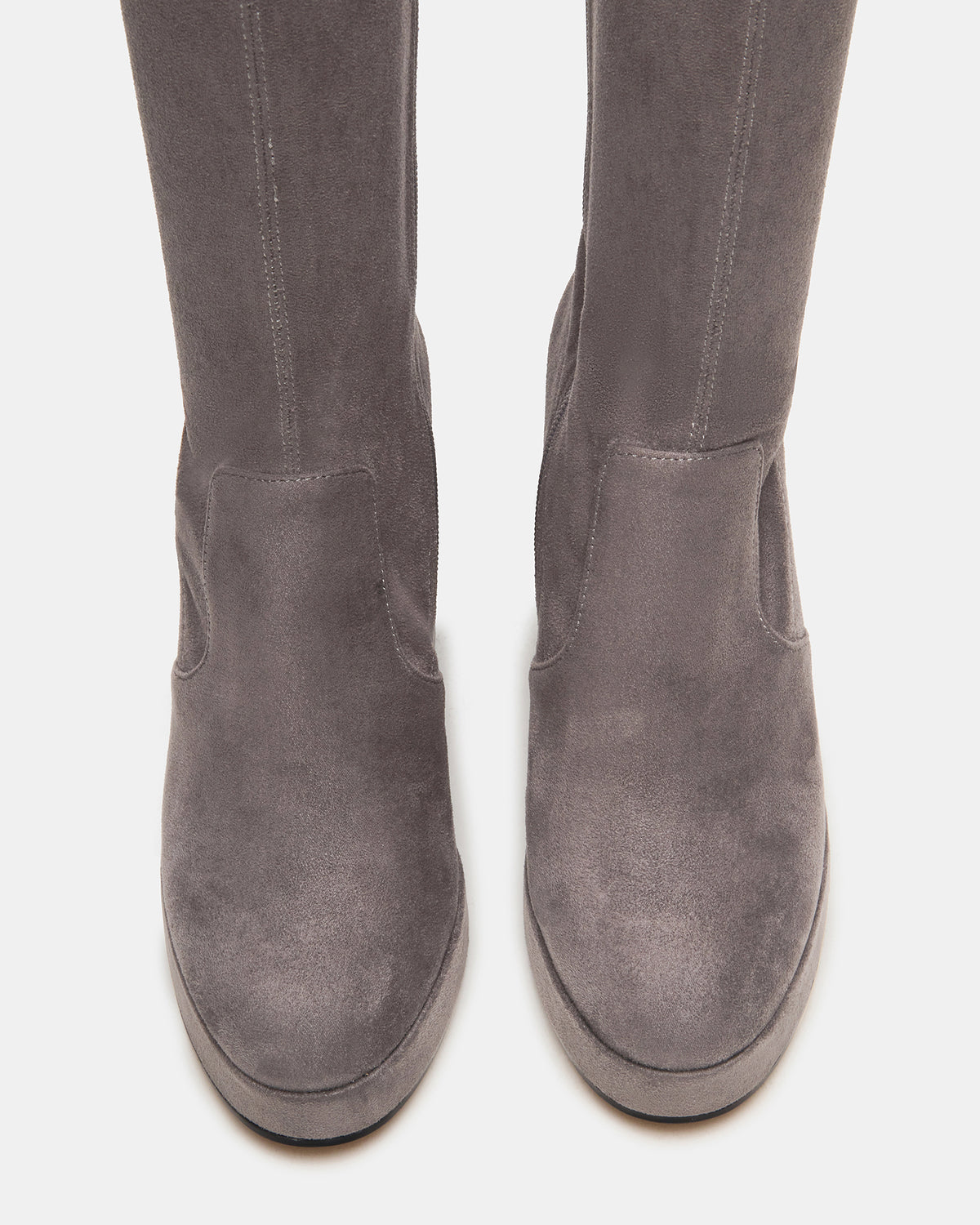 TWAIN Grey Knee-High Block Heel Women's Boot | Steve Madden Discount