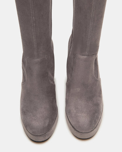 TWAIN Grey Knee-High Block Heel Women's Boot | Steve Madden Discount