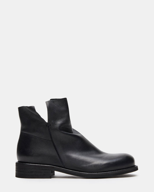 HUGHIE Black Leather Women's Ankle Boot | Steve Madden Latest
