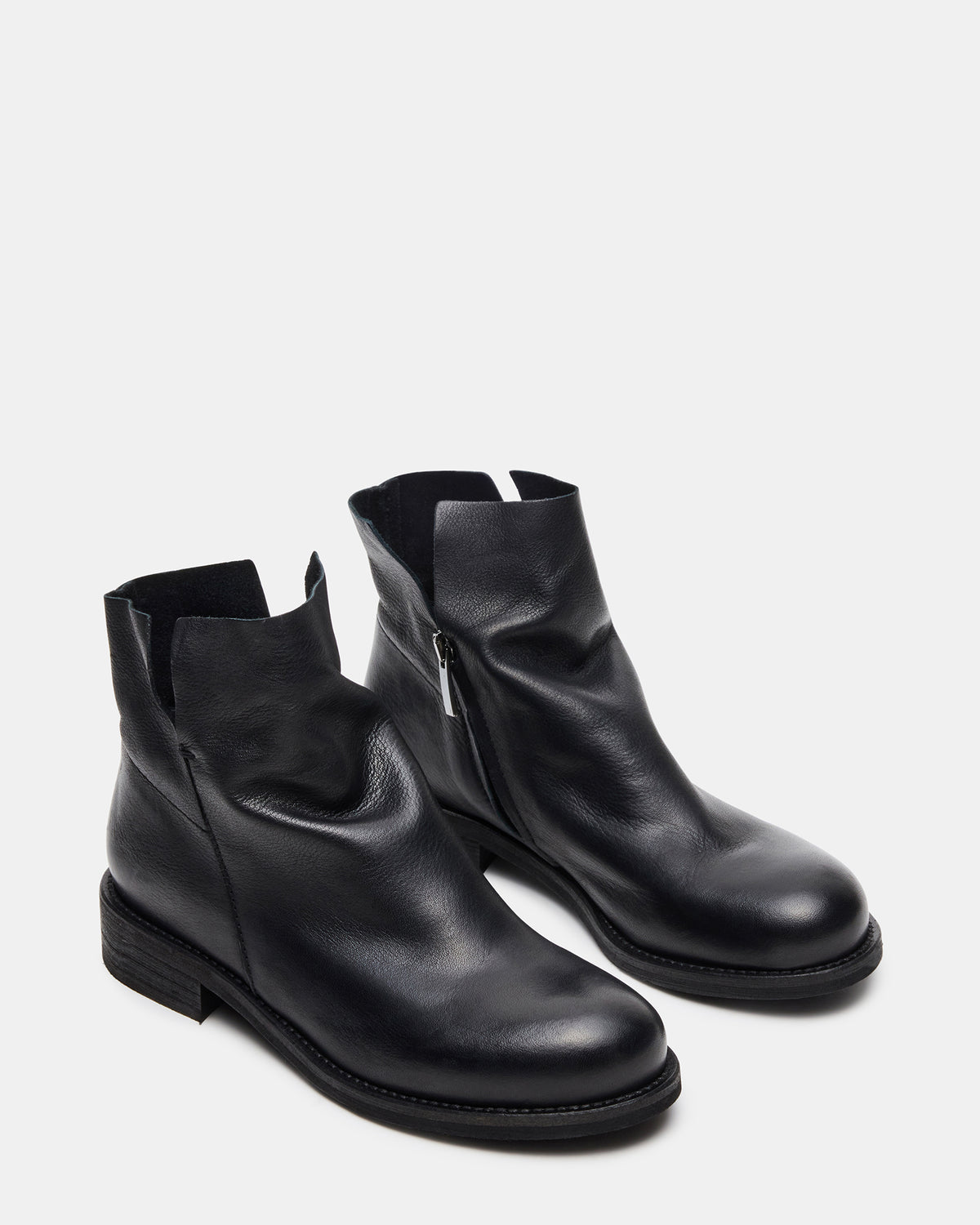 HUGHIE Black Leather Women's Ankle Boot | Steve Madden Latest
