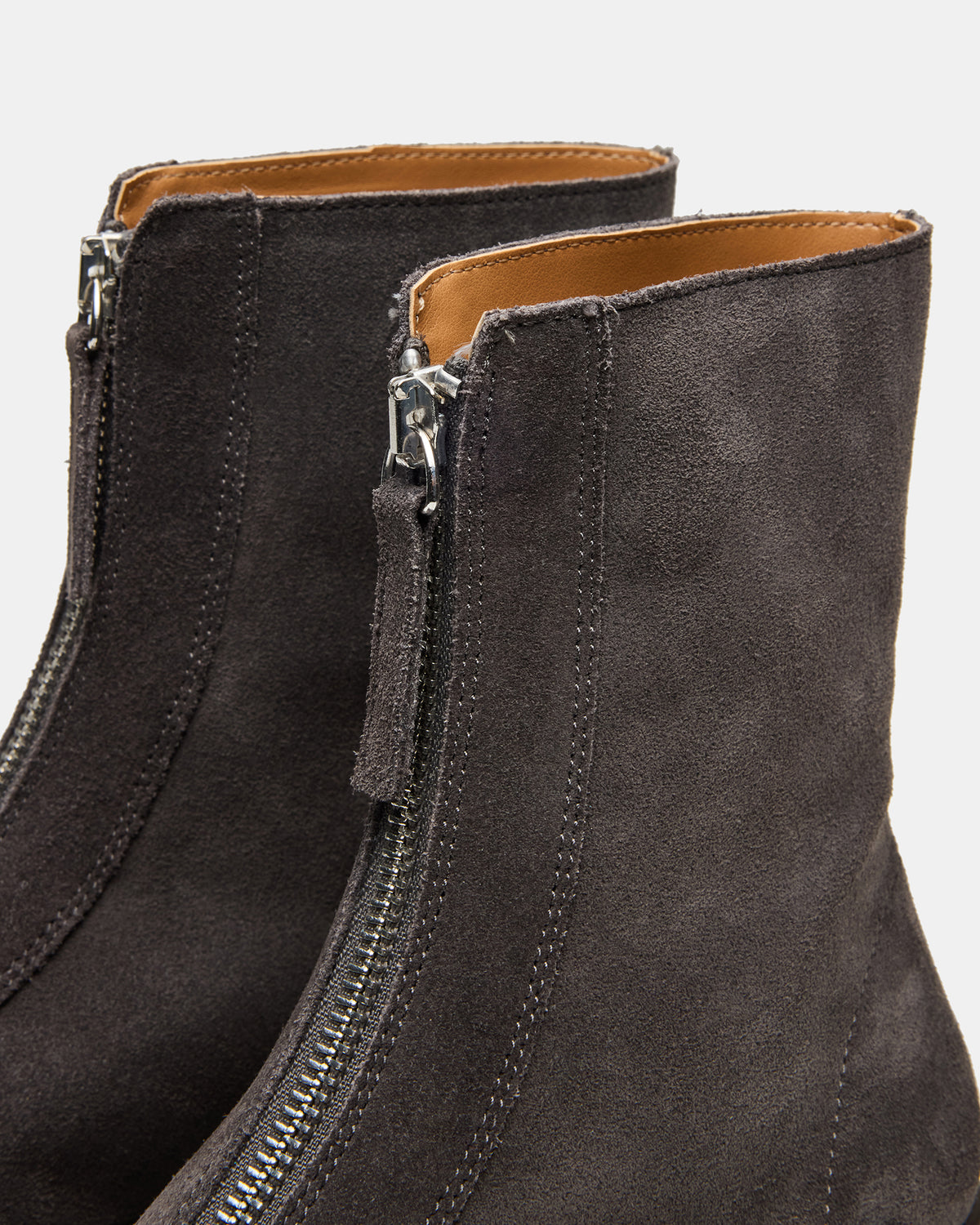 JONES Grey Suede Zipper Lug Women's Ankle Boot | Steve Madden Quality