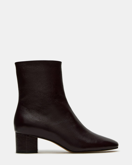 STROME Wine Patent Block Heel Women's Ankle Boot | Steve Madden Everyday