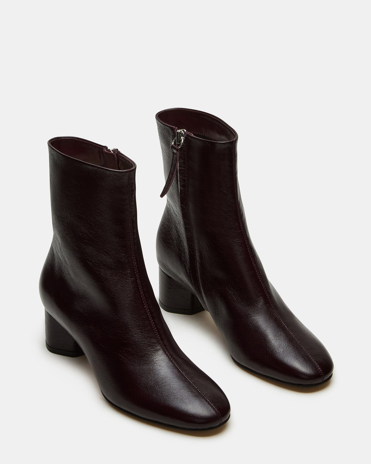 STROME Wine Patent Block Heel Women's Ankle Boot | Steve Madden Everyday