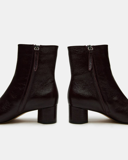 STROME Wine Patent Block Heel Women's Ankle Boot | Steve Madden Everyday