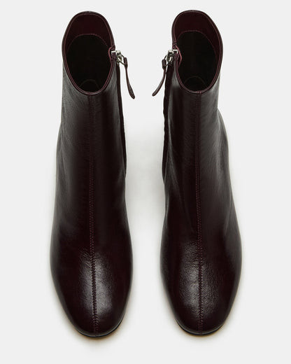 STROME Wine Patent Block Heel Women's Ankle Boot | Steve Madden Everyday