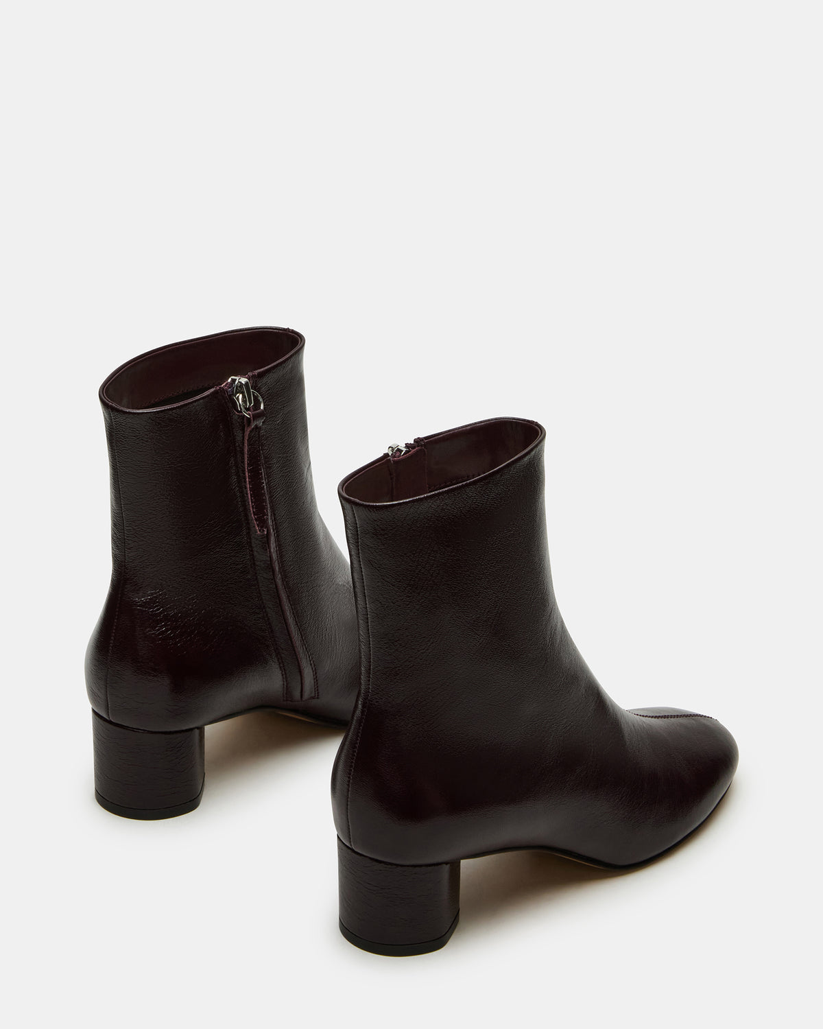 STROME Wine Patent Block Heel Women's Ankle Boot | Steve Madden Everyday