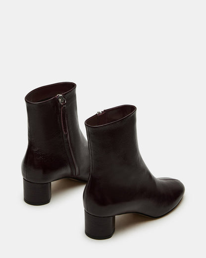 STROME Wine Patent Block Heel Women's Ankle Boot | Steve Madden Everyday