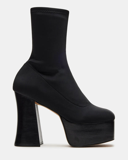 SOHO Black Super Platform Ankle Boot | Women's Booties | Steve Madden Everyday