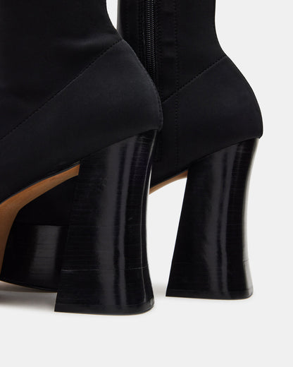 SOHO Black Super Platform Ankle Boot | Women's Booties | Steve Madden Everyday