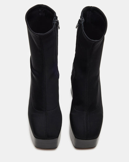 SOHO Black Super Platform Ankle Boot | Women's Booties | Steve Madden Everyday
