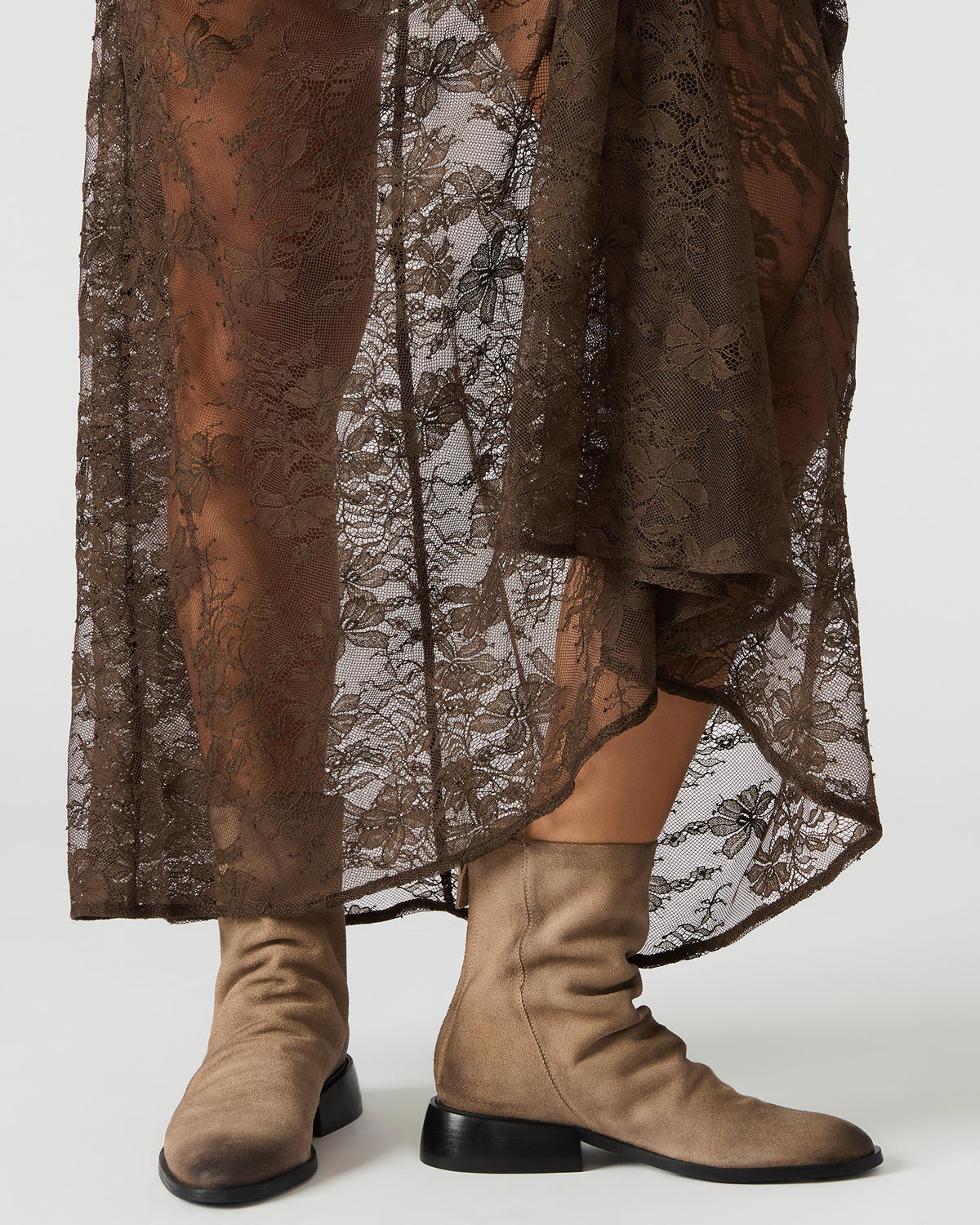 NEXIE Taupe Suede Women's Pointed-Toe Ankle Boot | Steve Madden Essential