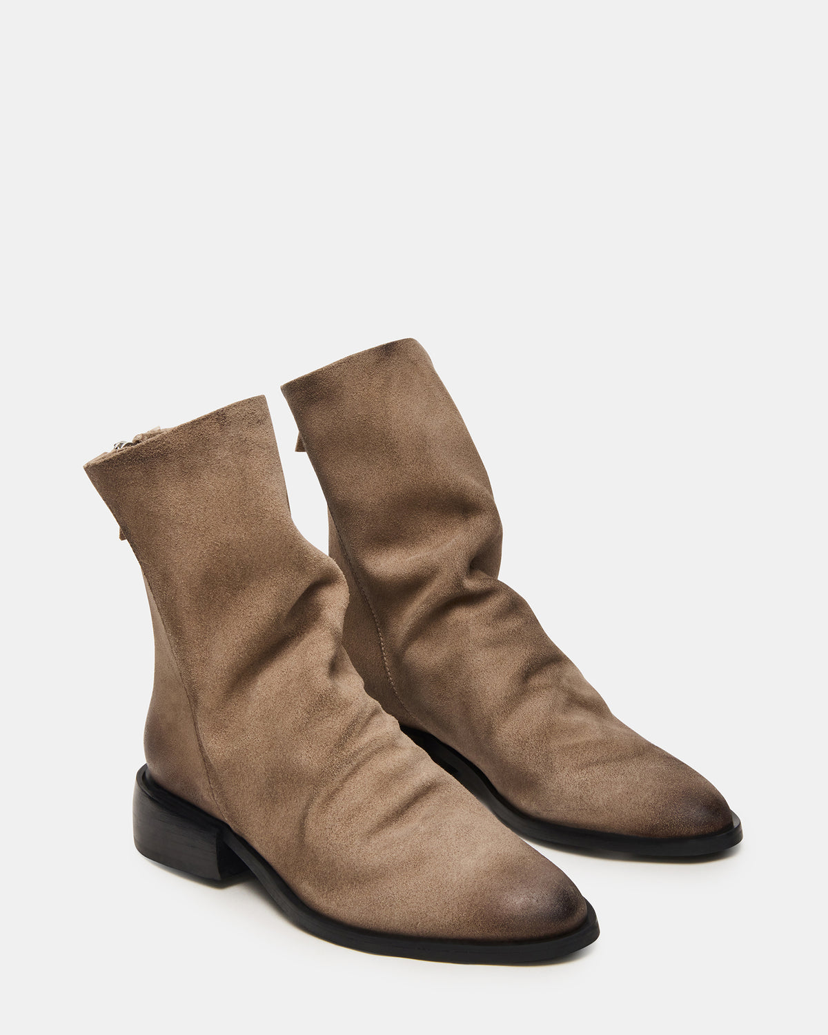 NEXIE Taupe Suede Women's Pointed-Toe Ankle Boot | Steve Madden Essential