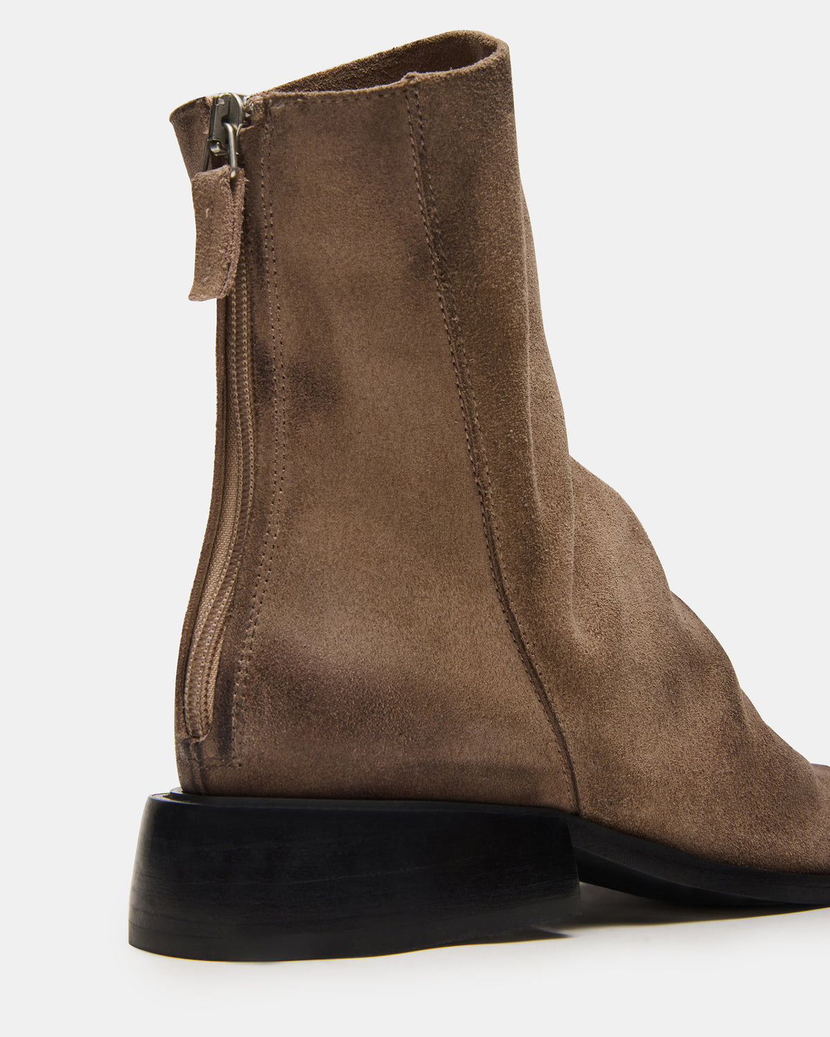 NEXIE Taupe Suede Women's Pointed-Toe Ankle Boot | Steve Madden Essential