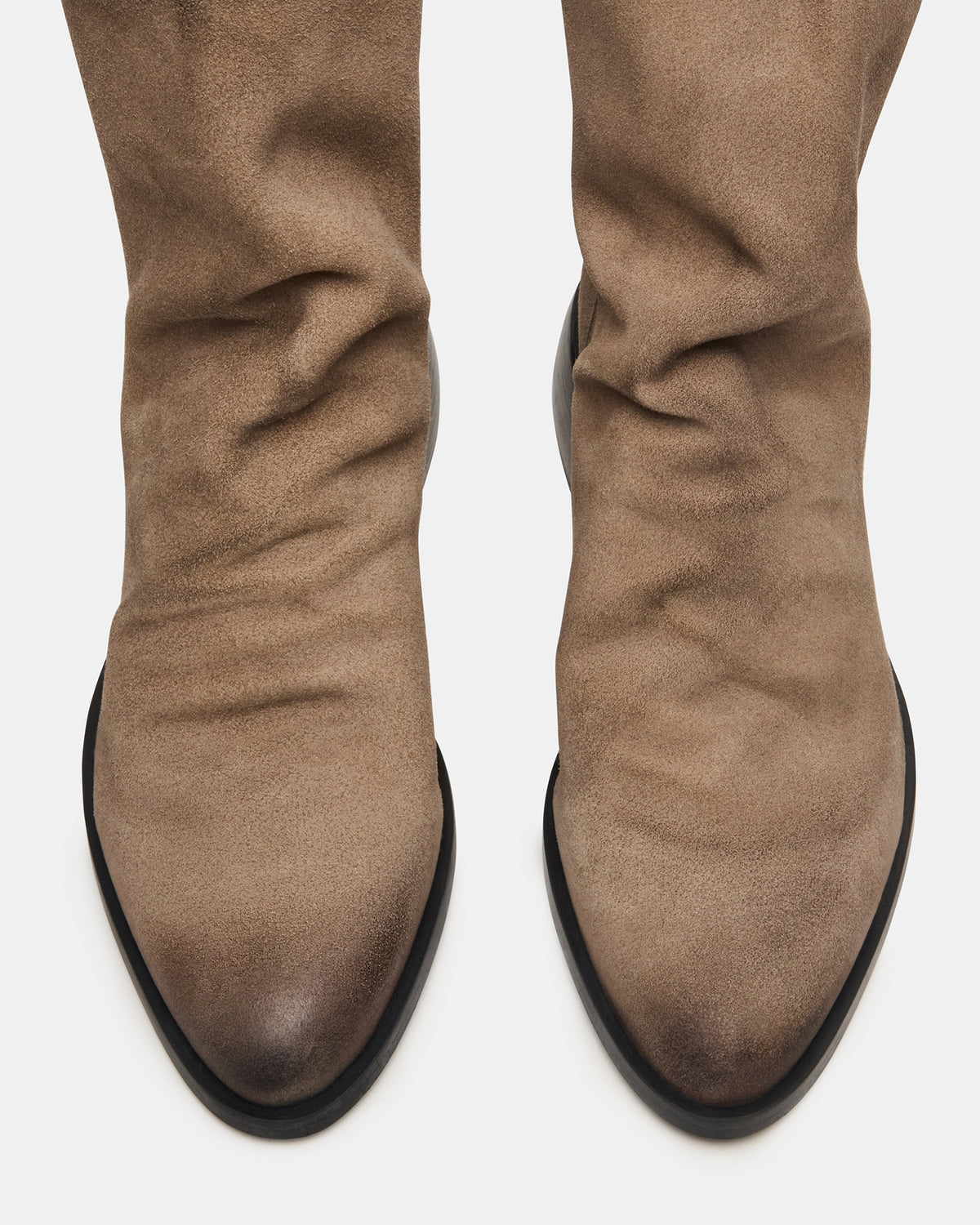 NEXIE Taupe Suede Women's Pointed-Toe Ankle Boot | Steve Madden Essential