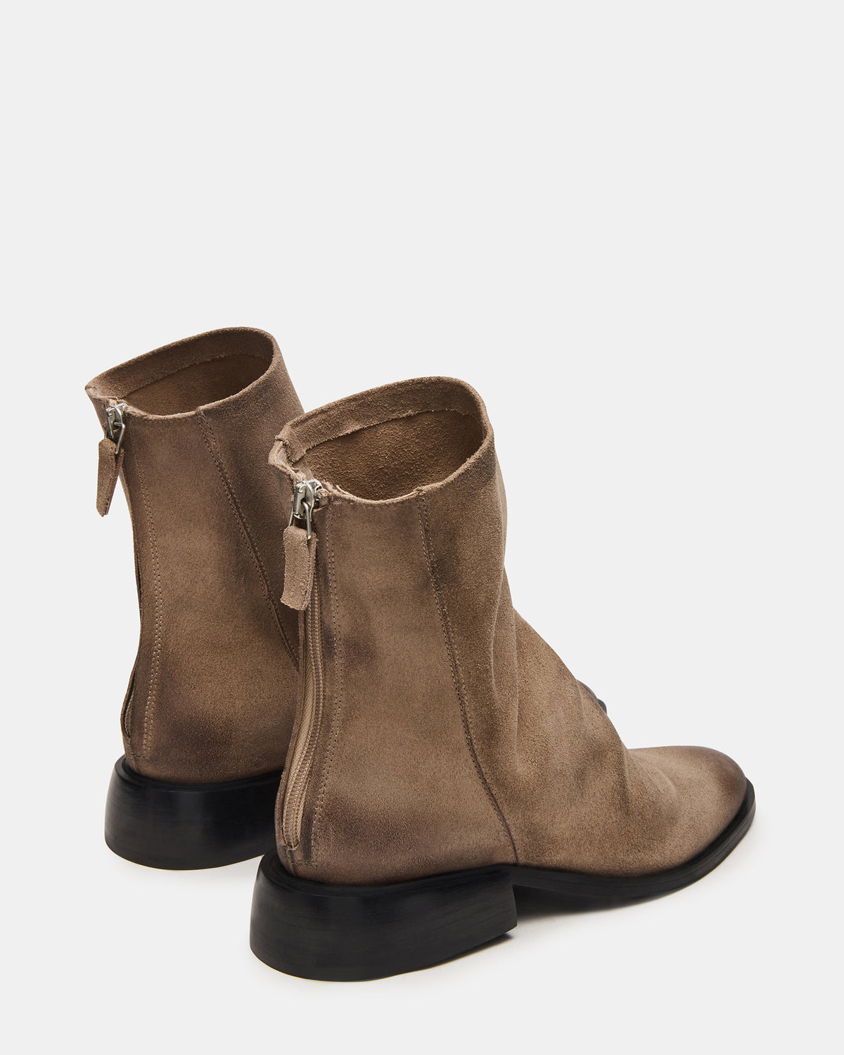 NEXIE Taupe Suede Women's Pointed-Toe Ankle Boot | Steve Madden Essential