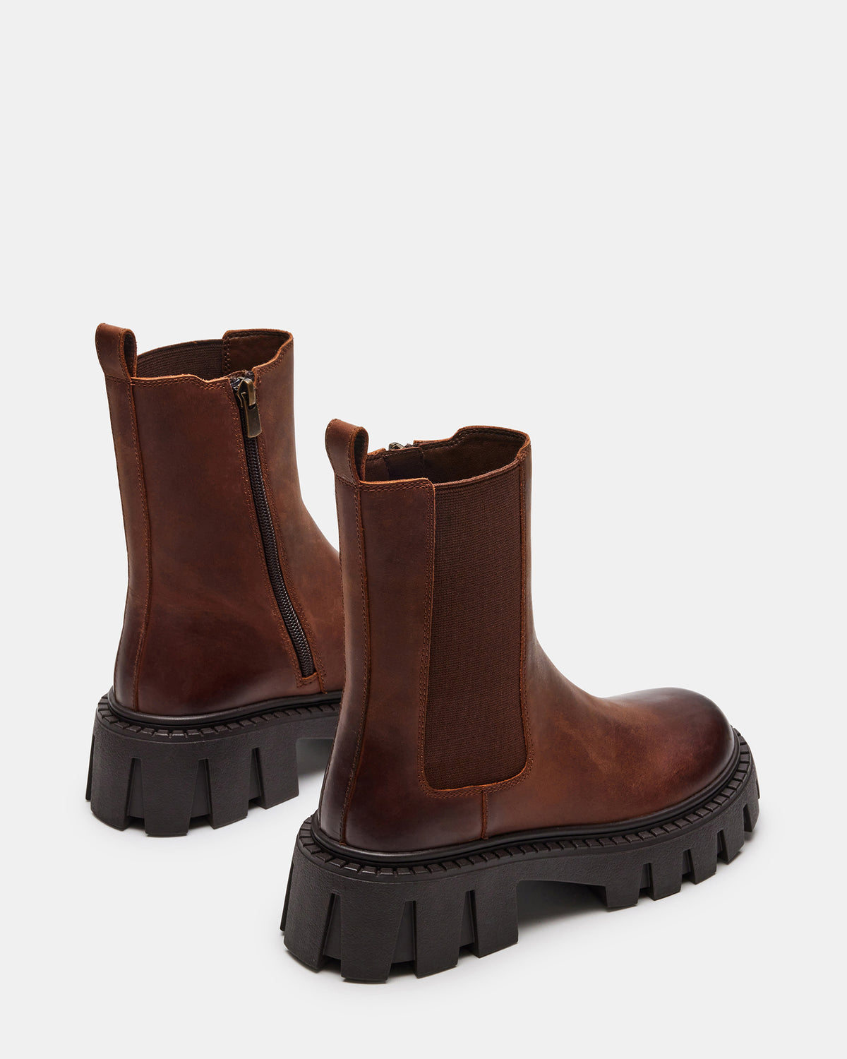 CHARGES Brown Distressed Platform Bootie | Women's Booties | Steve Madden Classic