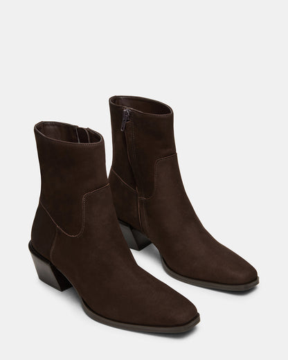 DANEY Brown Suede Square-Toe Women's Ankle Boot | Steve Madden Latest