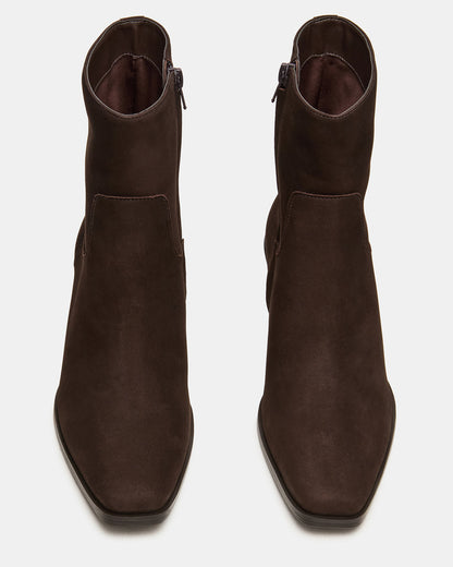 DANEY Brown Suede Square-Toe Women's Ankle Boot | Steve Madden Latest