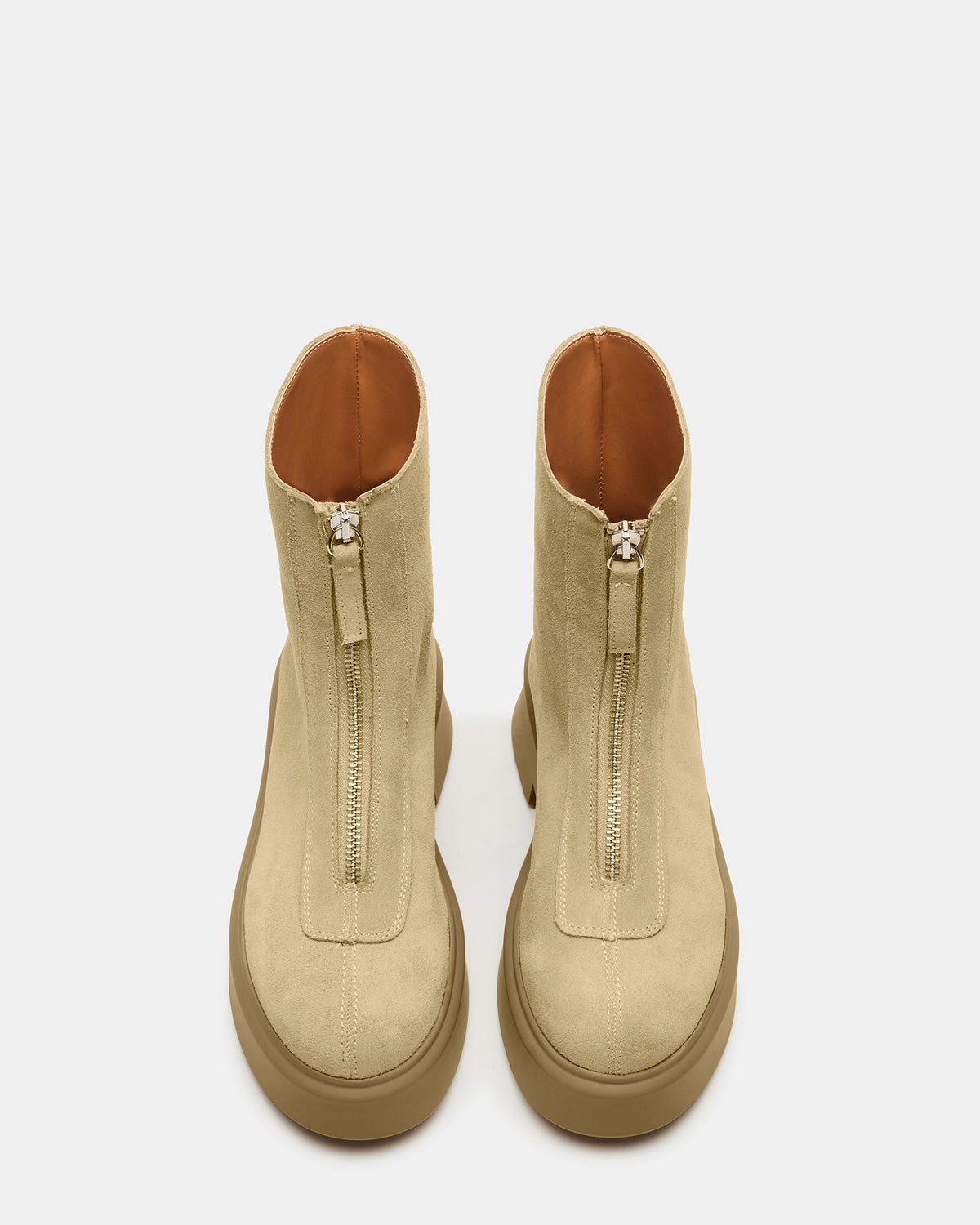 JONES Tan Suede Zipper Lug Women's Ankle Boot | Steve Madden New