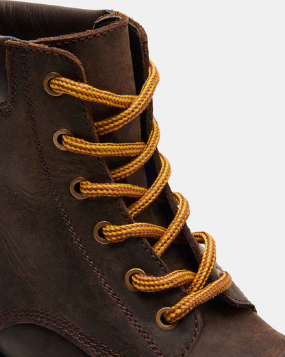 WYLDER Brown Leather Ankle Boot | Women's Booties | Steve Madden Classic