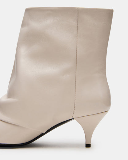 SHINER White Leather Pointed-Toe Kitten Heel Women's Ankle Boot | Steve Madden Value