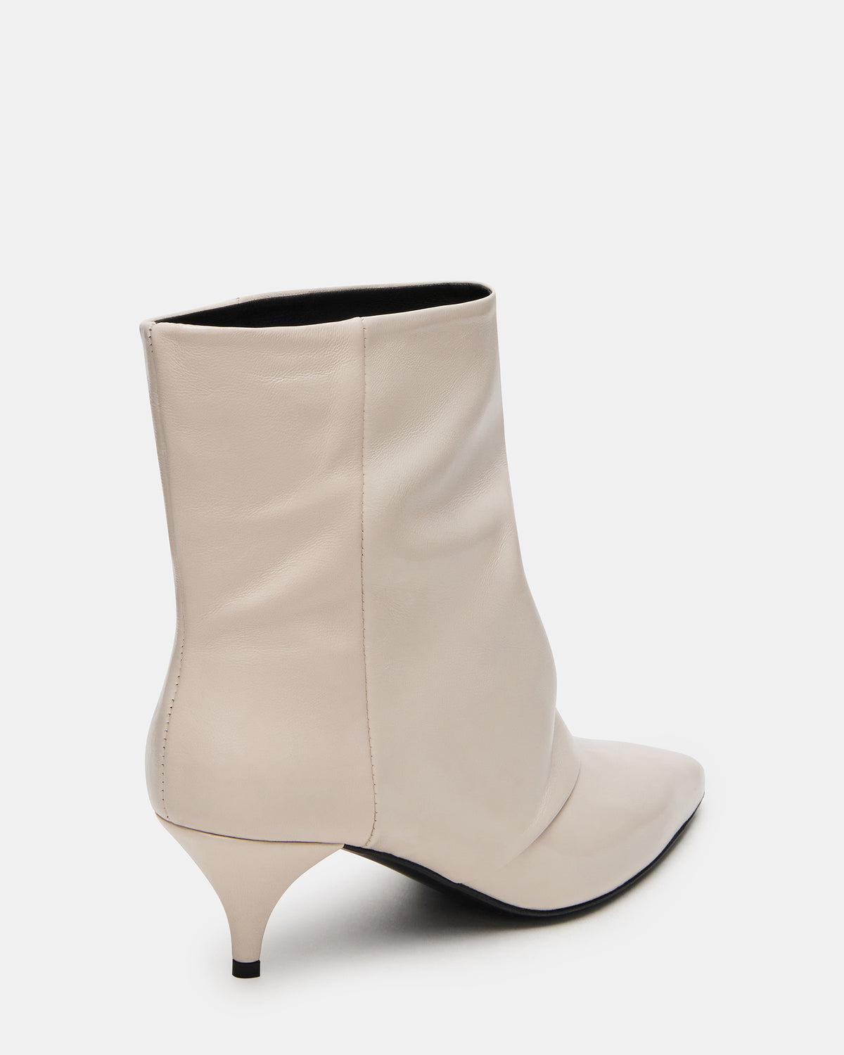 SHINER White Leather Pointed-Toe Kitten Heel Women's Ankle Boot | Steve Madden Value