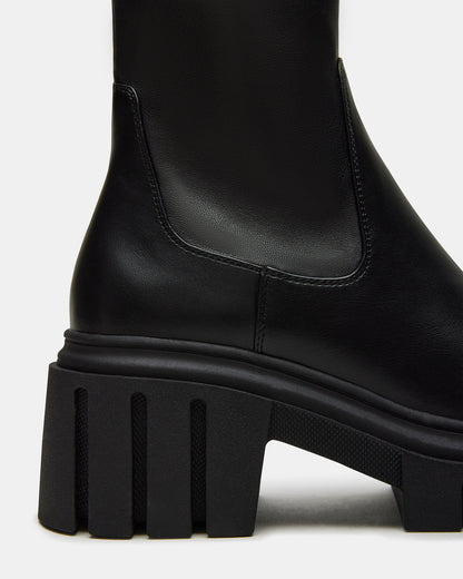 BOOMBA Black Lug Sole Ankle Boot | Women's Booties | Steve Madden Trending