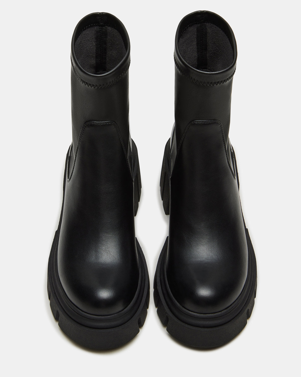 BOOMBA Black Lug Sole Ankle Boot | Women's Booties | Steve Madden Trending