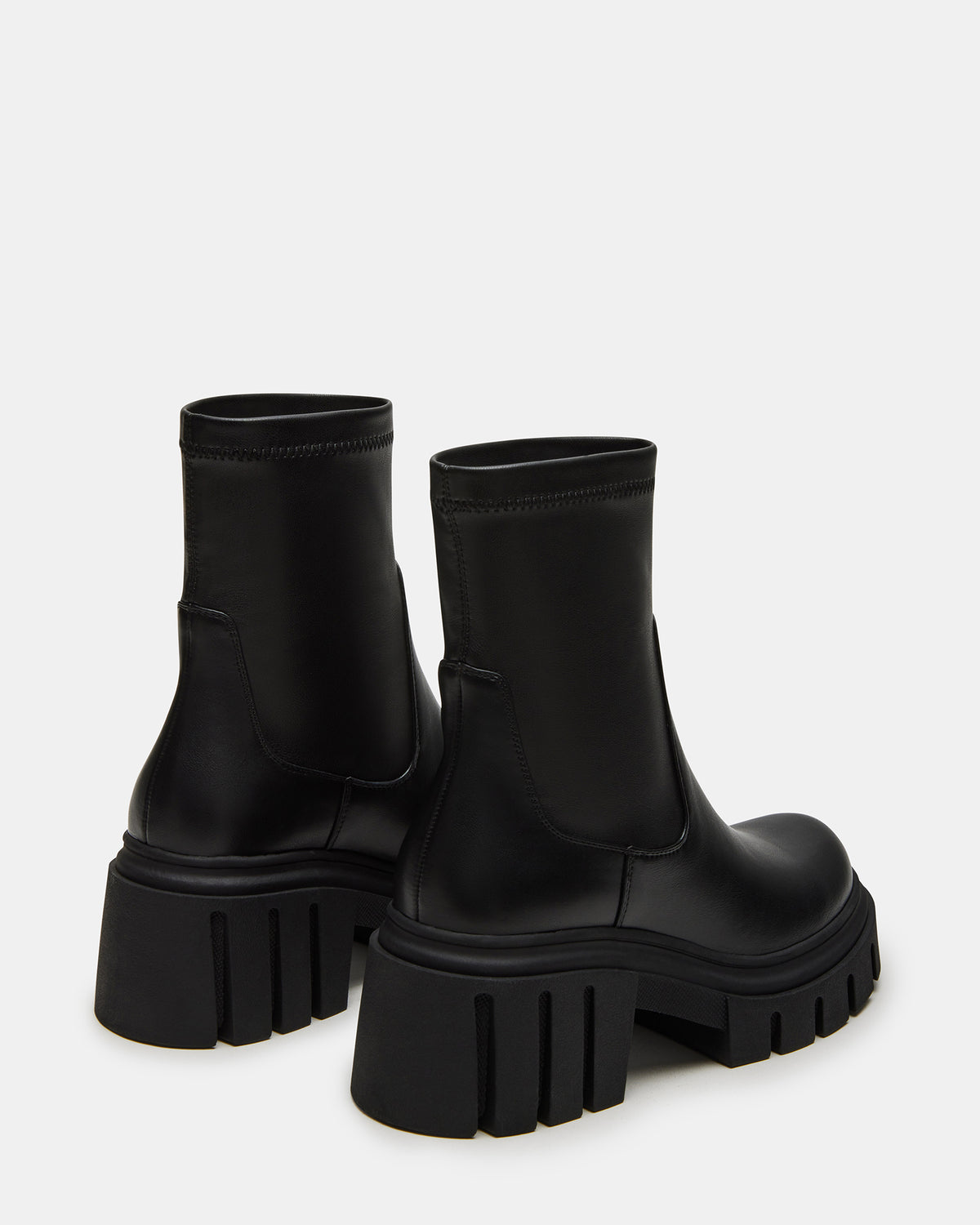 BOOMBA Black Lug Sole Ankle Boot | Women's Booties | Steve Madden Trending