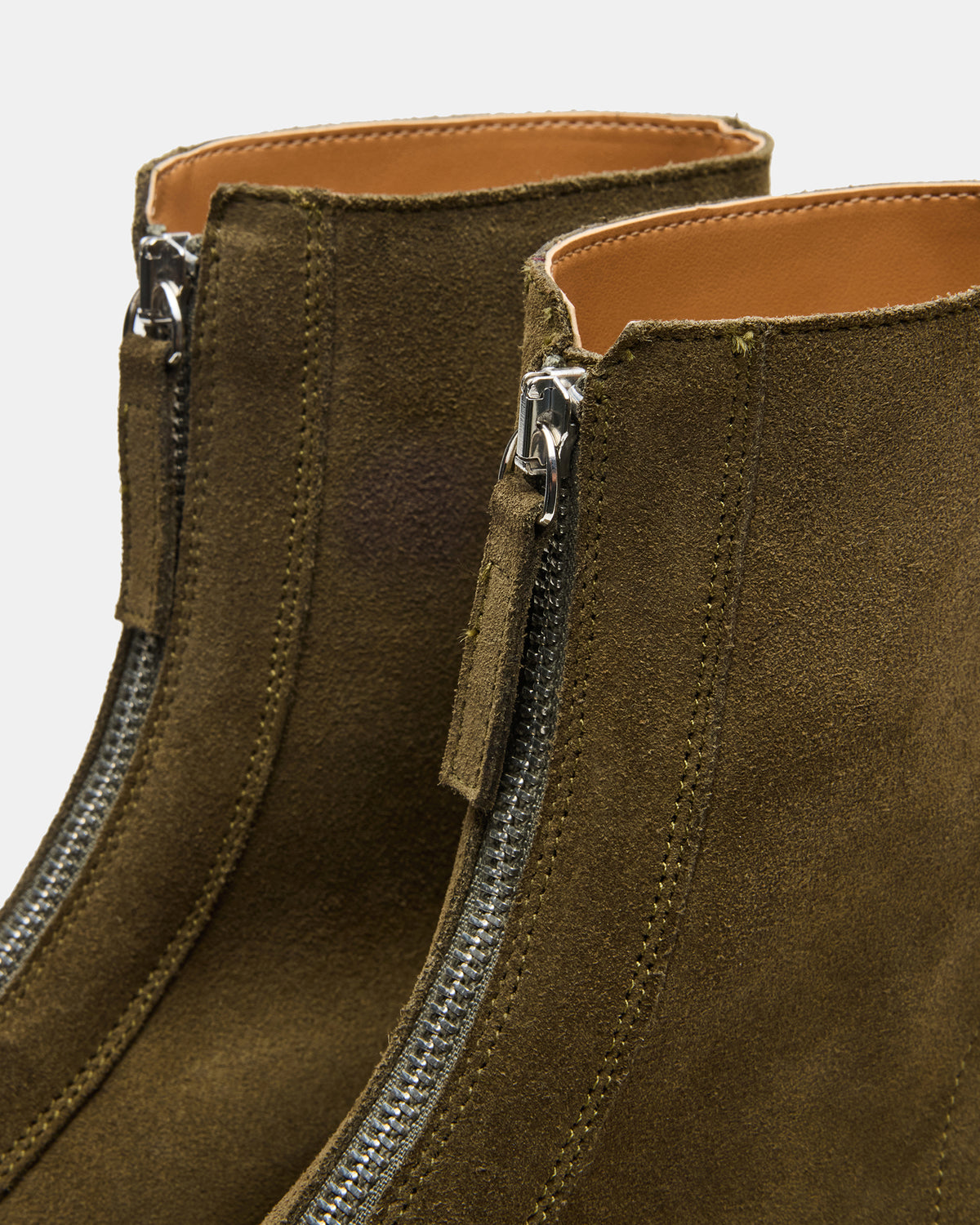 JONES Olive Suede Zipper Lug Women's Ankle Boot | Steve Madden Value