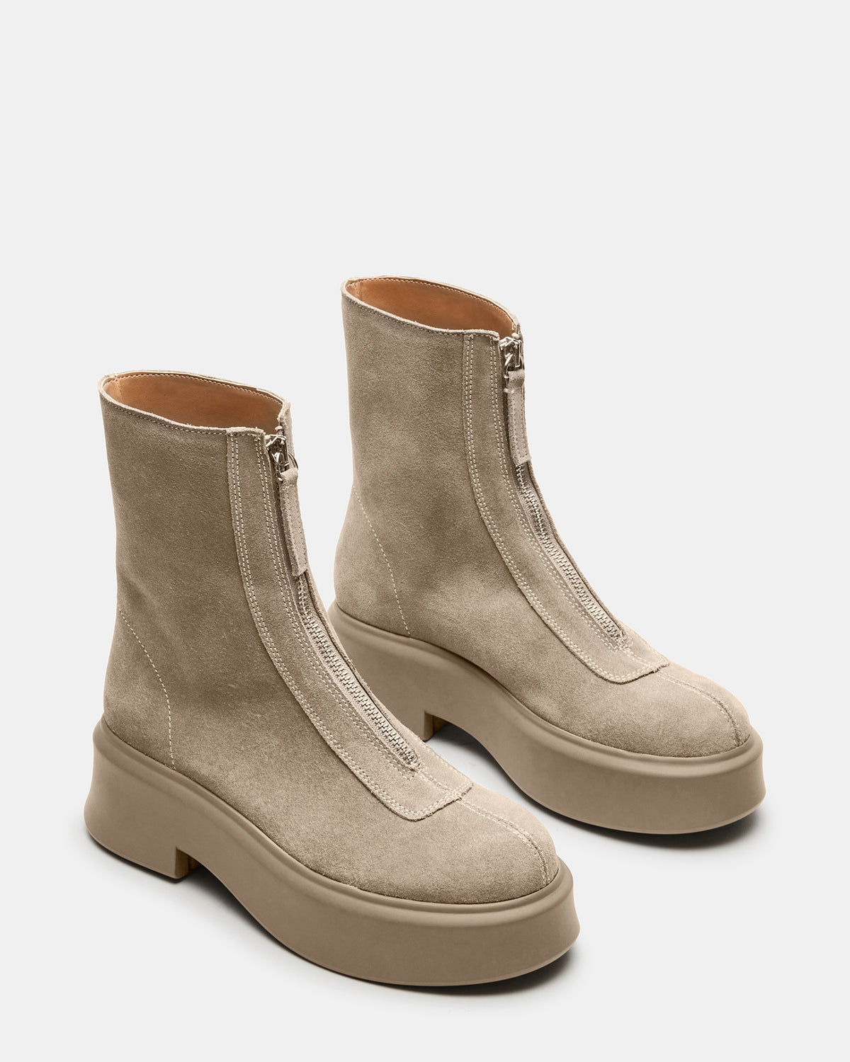JONES Light Grey Zipper Lug Women's Ankle Boot | Steve Madden Best Price