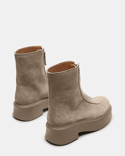JONES Light Grey Zipper Lug Women's Ankle Boot | Steve Madden Best Price