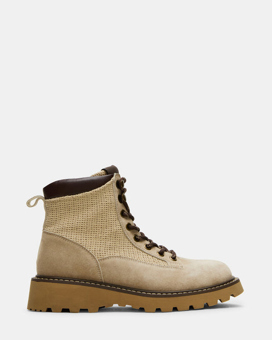 CINO Taupe Suede Women's Lug Lace-Up Ankle Boot | Steve Madden Hot Sale