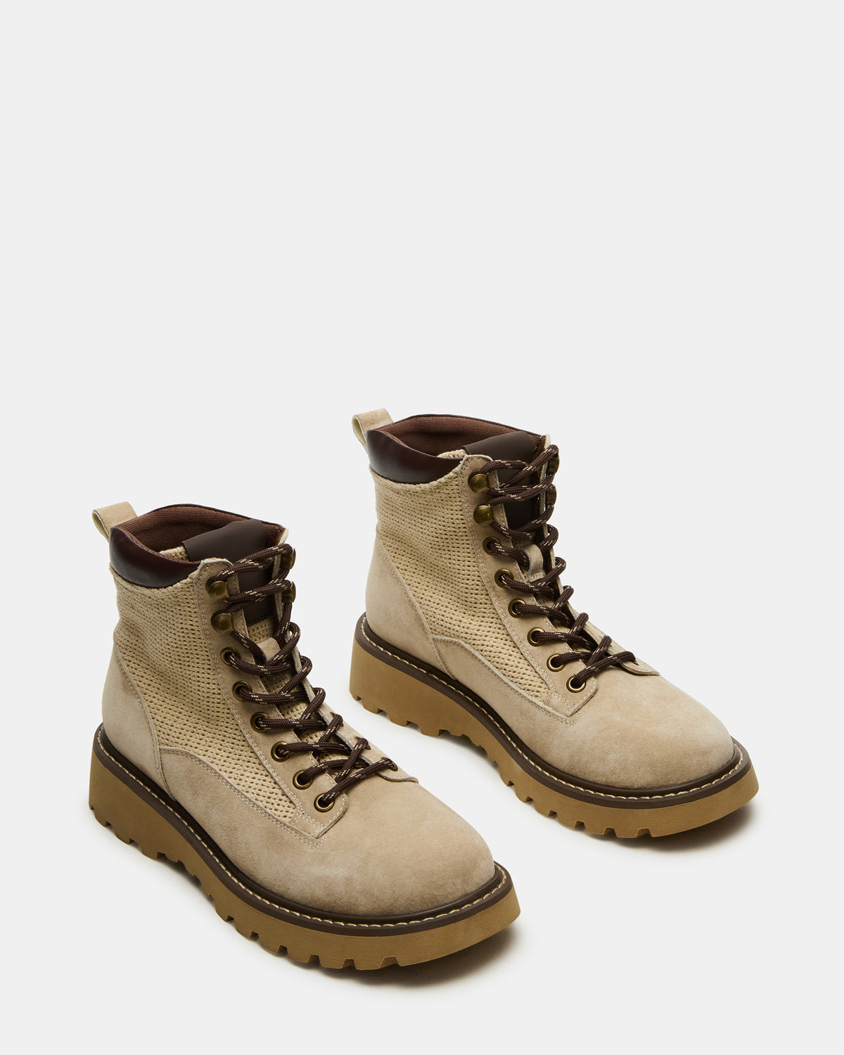 CINO Taupe Suede Women's Lug Lace-Up Ankle Boot | Steve Madden Hot Sale