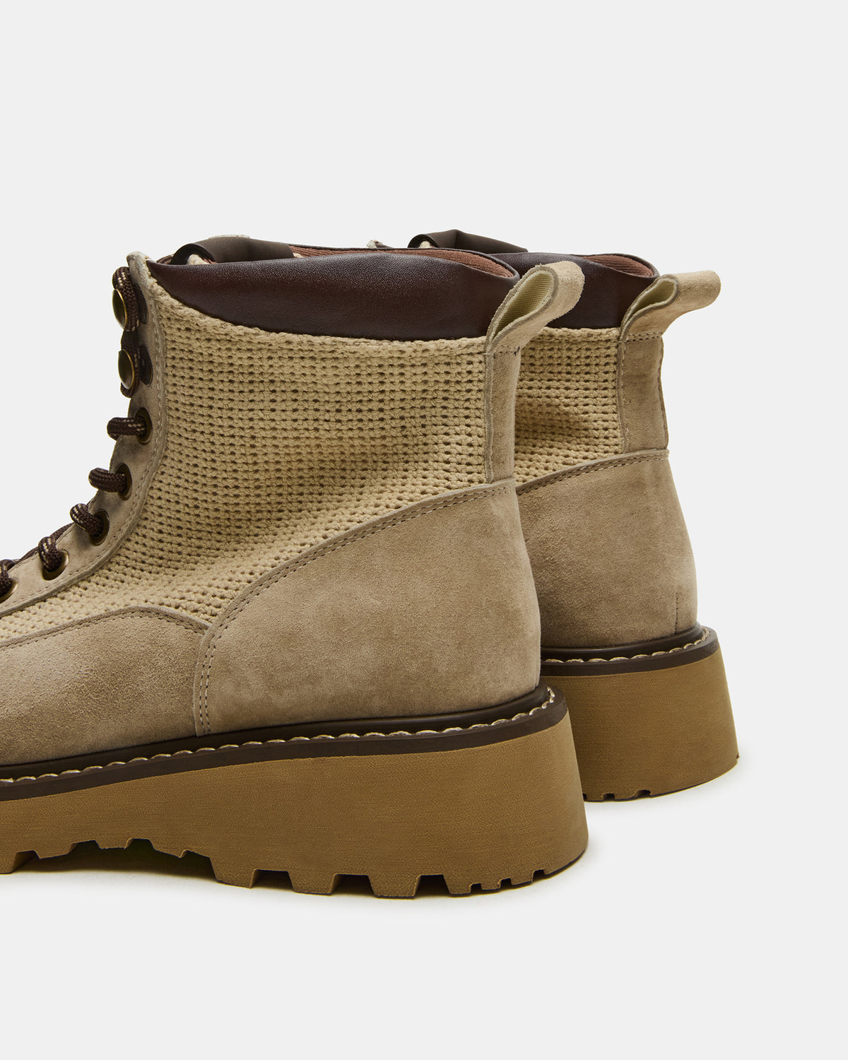 CINO Taupe Suede Women's Lug Lace-Up Ankle Boot | Steve Madden Hot Sale