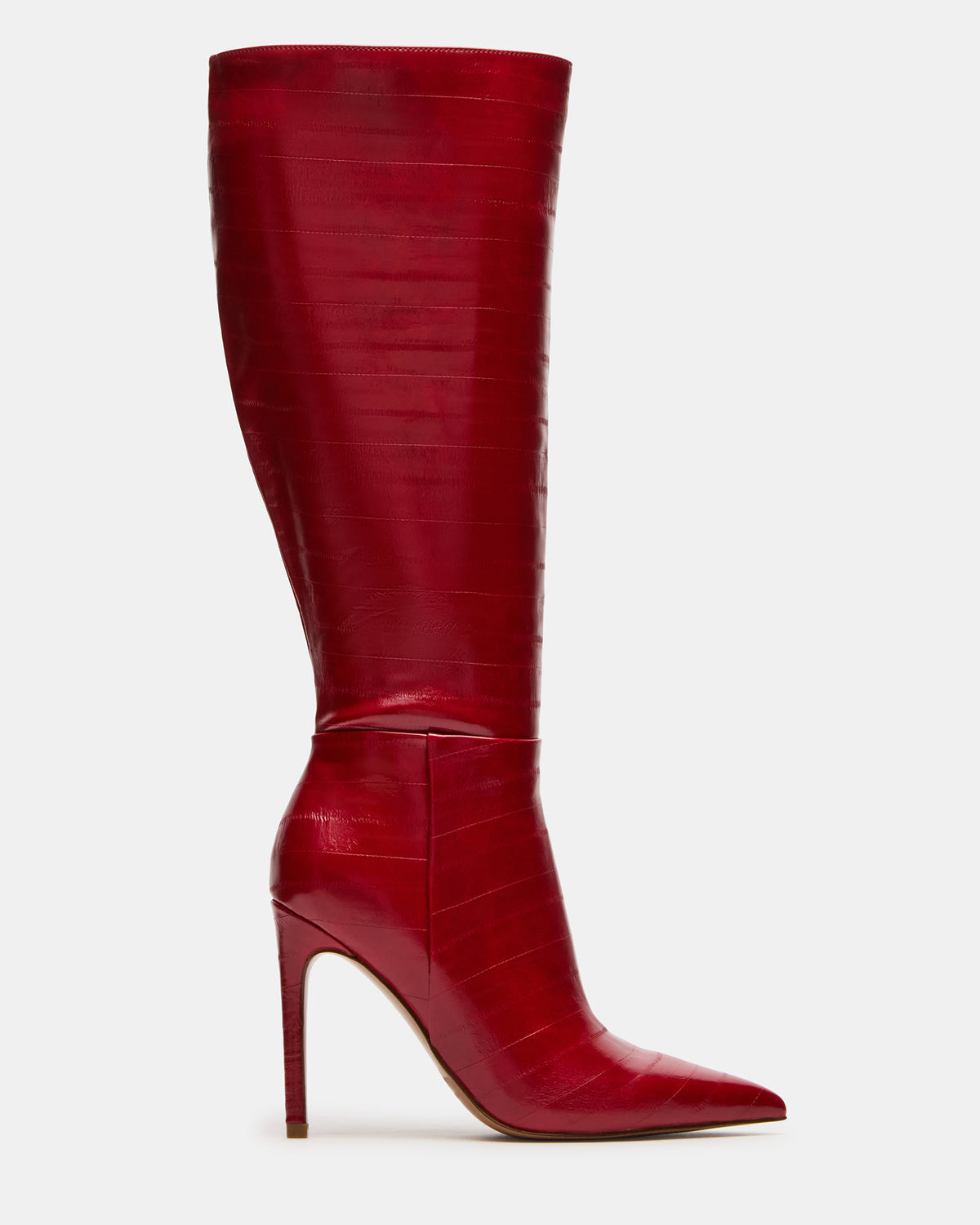NITRO Red Eel Wide Calf Pointed-Toe Stiletto Heel Knee-High Women's Boots | Steve Madden Latest
