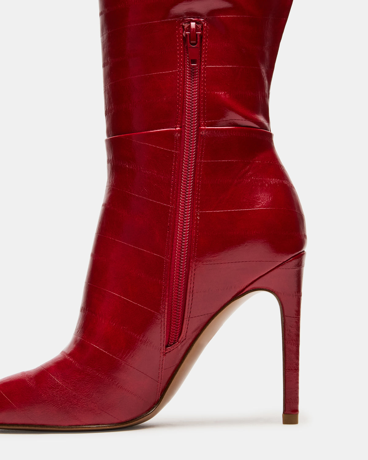 NITRO Red Eel Wide Calf Pointed-Toe Stiletto Heel Knee-High Women's Boots | Steve Madden Latest