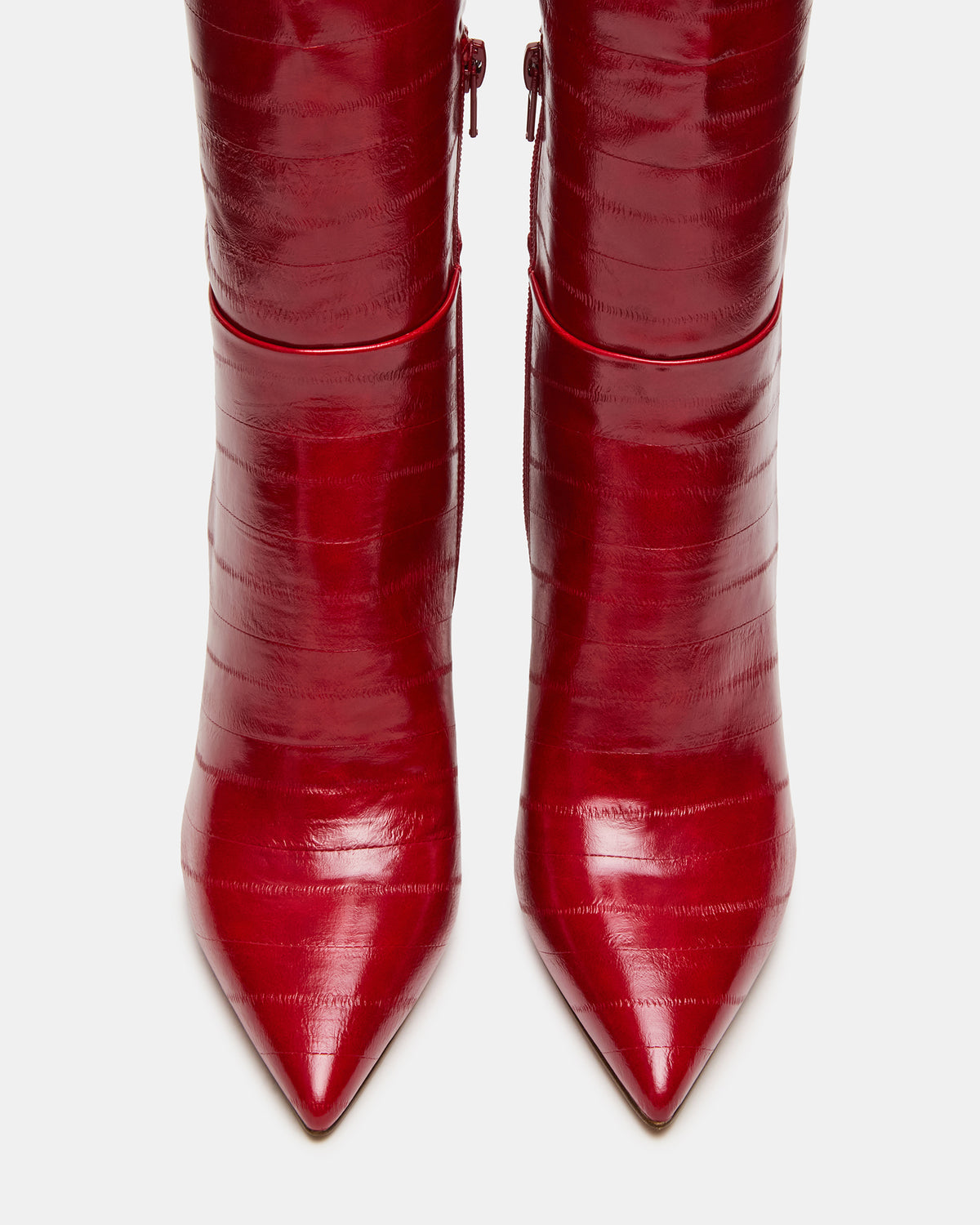 NITRO Red Eel Wide Calf Pointed-Toe Stiletto Heel Knee-High Women's Boots | Steve Madden Latest