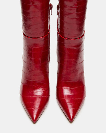 NITRO Red Eel Wide Calf Pointed-Toe Stiletto Heel Knee-High Women's Boots | Steve Madden Latest