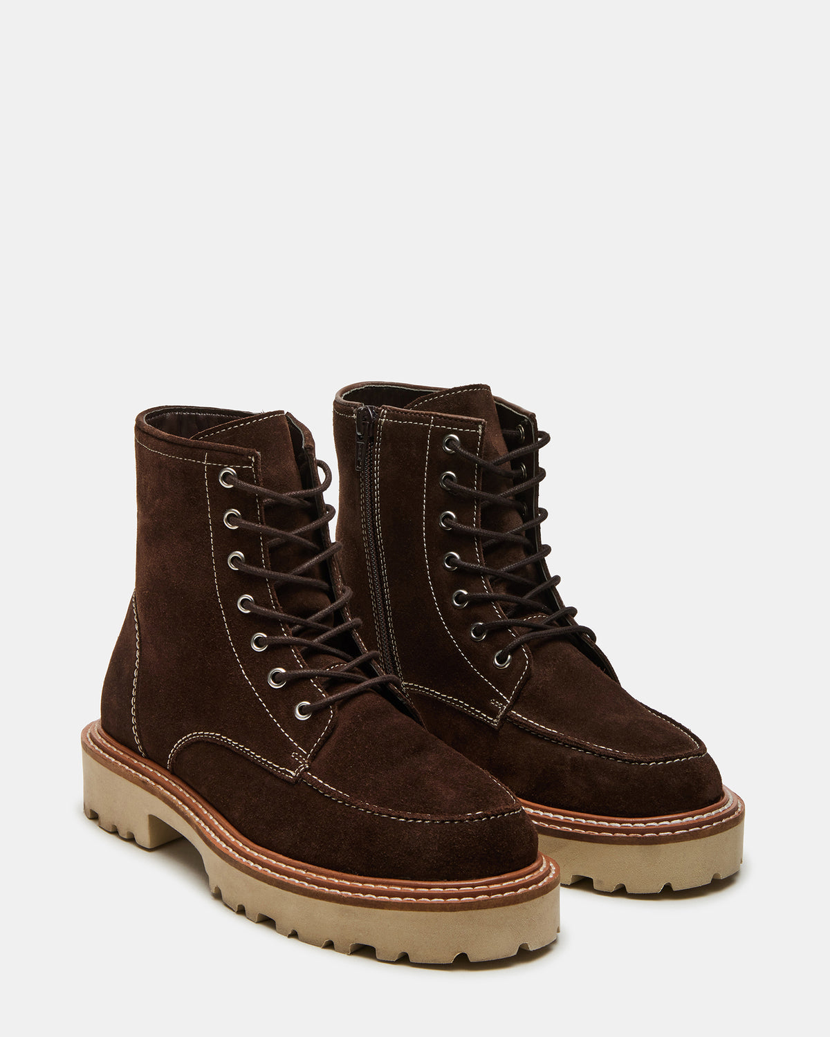 FOREST Brown Suede Lug Ankle Boot | Women's Booties | Steve Madden Best Seller