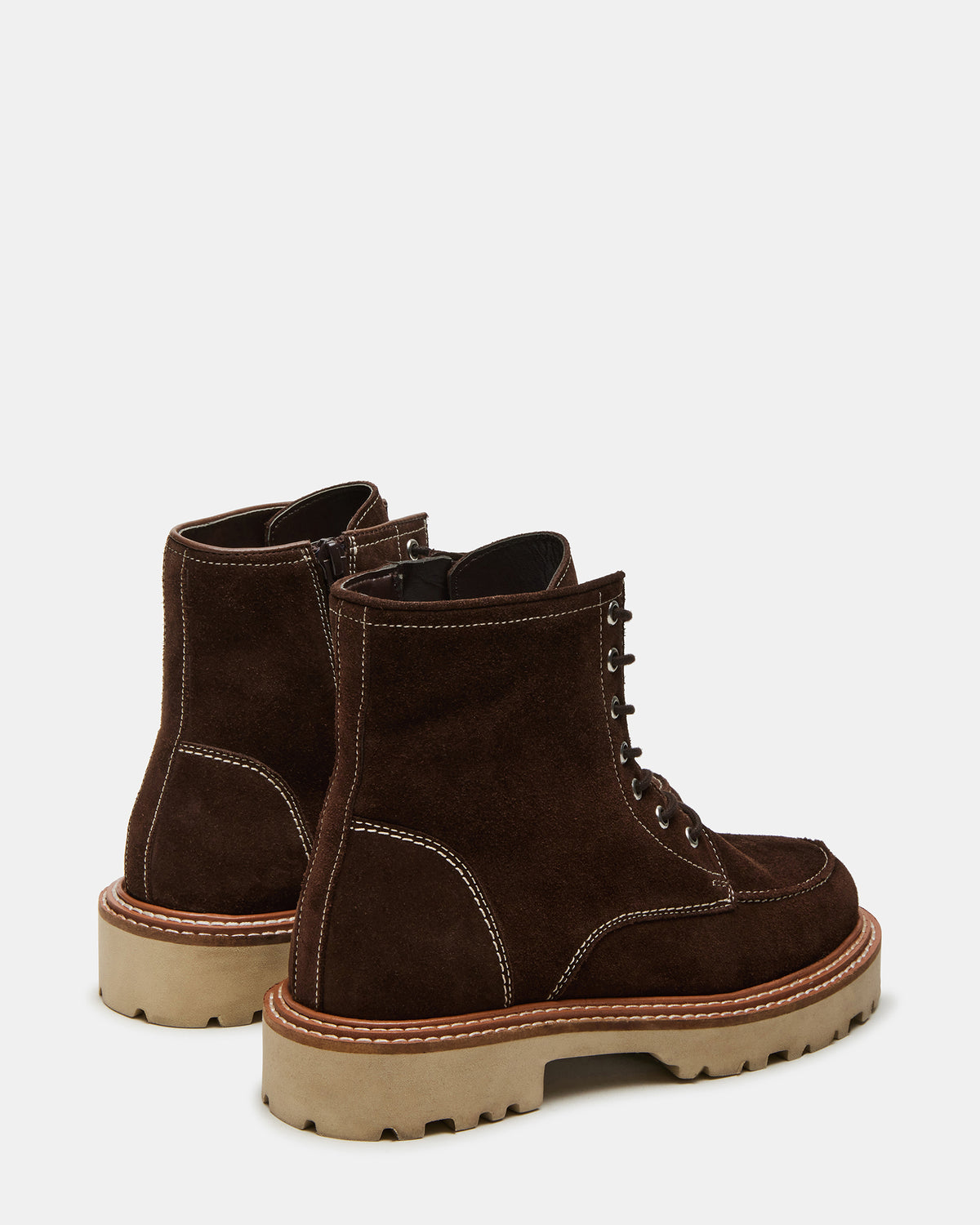 FOREST Brown Suede Lug Ankle Boot | Women's Booties | Steve Madden Best Seller