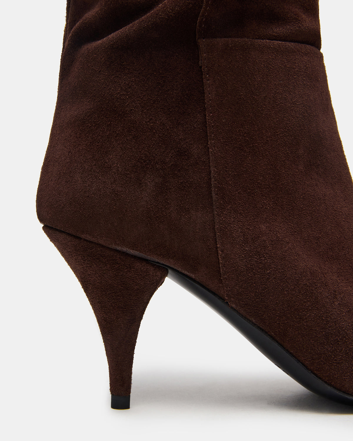 LINGER Brown Suede Pointed-Toe Over-The-Knee Heeled Women's Boot | Steve Madden Classic
